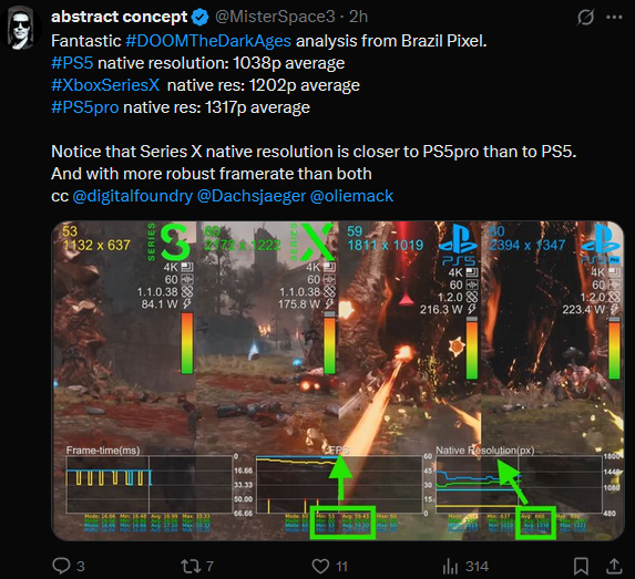PoniesPunisher's tweet photo. Pay more to have less.
PS5Pro is a scam episode 12!

Play doom better and save moneys with xbox/PC&amp;gamepass

Or

Being milked with the worst version at full price on Scamstation.

Be a player, not a payer. https://t.co/TrkUV4KrJP