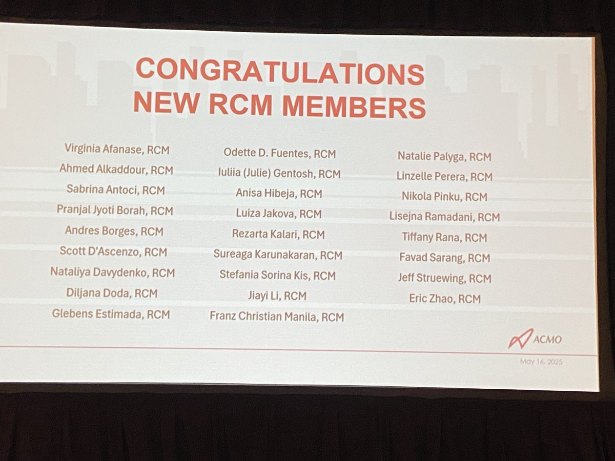 Congratulations to our newest RCMs! 

#ACMOLife #ACMOLunch
