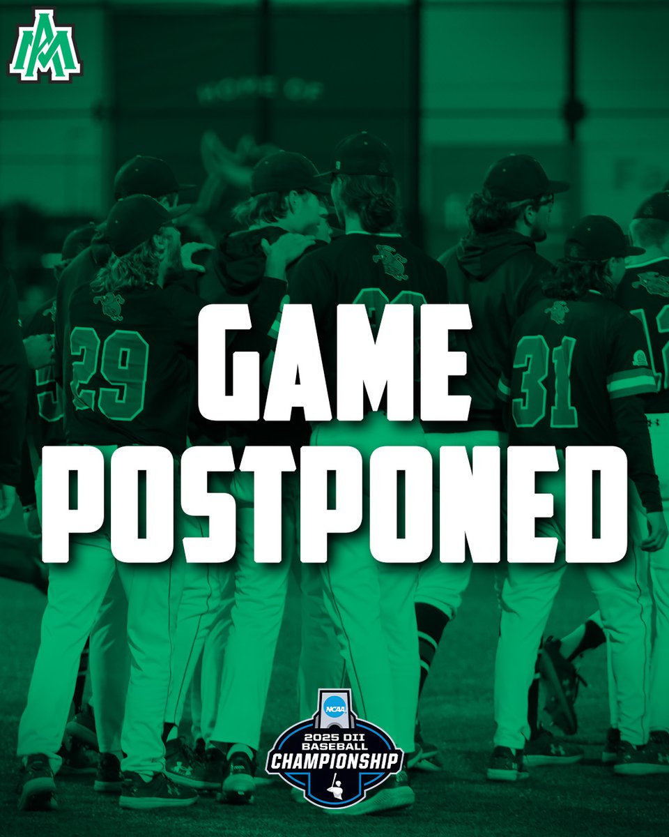 𝗦𝗖𝗛𝗘𝗗𝗨𝗟𝗘 𝗨𝗣𝗗𝗔𝗧𝗘 - Due to weather, today's regional tournament game with Pittsburg State is postponed. ⚾

The game will now be played tomorrow at 4:00 PM CT.

All new game information will be available at uamsports.com.

#WeevilNation | #WeEvil