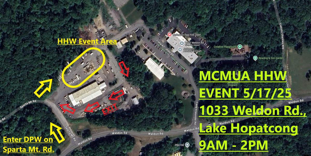 The MCMUA is hosting its first Household Hazardous Waste Drop-off Event of the year on May 17 at the Jefferson Township DPW located at 1033 Weldon Road. This event will run from 9 a.m. to 2 p.m. Please visit ow.ly/o9kX50VU4A0 for a full list of acceptable items.
