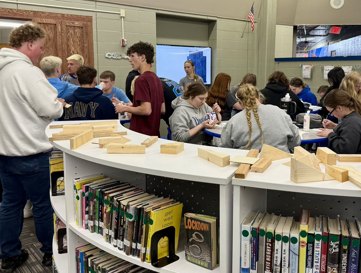 Senior Week Scenes - Every Senior painted a block for the Legacy Project. This artwork will hang in the halls for years to come! It’s engraved with the class motto, flower, and colors. Thank you Ms. Hiebert and Mr. Bruton! We 💙 our Seniors! #440Proud