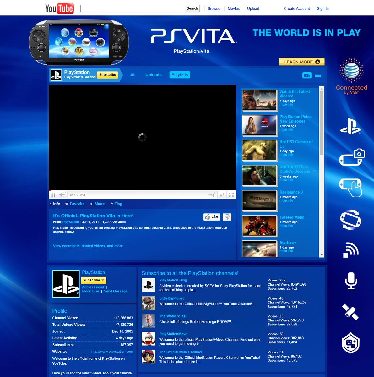 WebDesignMuseum's tweet photo. YouTube - PlayStation's Channel in 2011

#WebDesignHistory https://t.co/2zNbpv0zSN