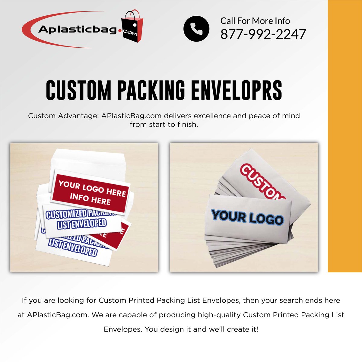 APlasticBagCo's tweet image. Custom packing envelopes that protect and promote your brand!
 At APlasticBag, we manufacture high-quality custom packing envelopes right here in Riverside, California 

 ✅ Custom printed with your logo

Make every shipment a branding opportunity! 
 #CustomEnvelopes