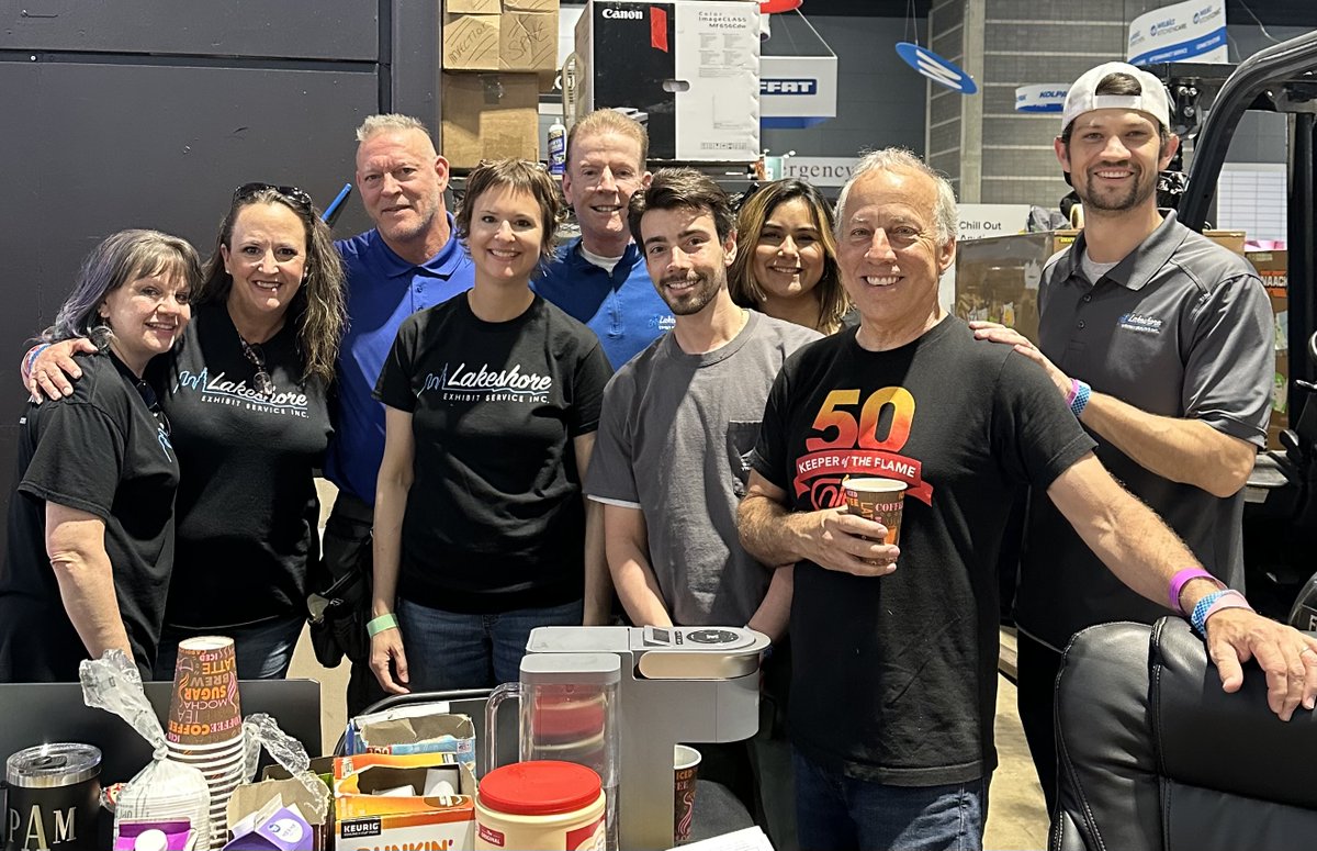 LakeshoreEx's tweet photo. 22 hours until the NRA 2025 opens, and Lakeshore is bringing their A-Game to the show floor today! Can't wait for a successful opening tomorrow. #nra2025 #restaurantbiz #eventmarketing #eventprofs #tradeshows @WeRRestaurants https://t.co/3CXS3v5WM7