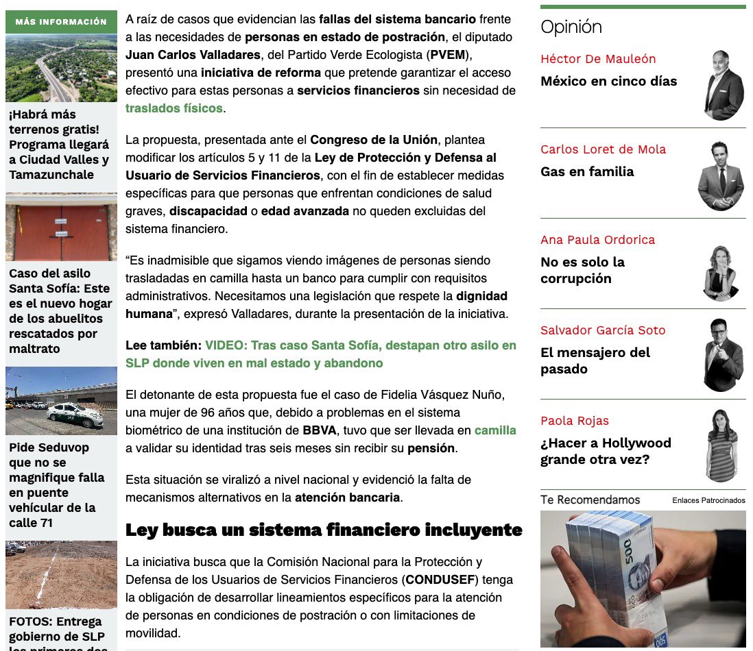 Vamos a colaborar para que las y los ciudadanos tengamos tratos dignos y un acceso fácil a los servicios #financieros.👊🏼😎

Gracias, <a href="/ElUniversal_SLP/">El Universal San Luis Potosí</a>, por informar con responsabilidad y acercar estos temas a la ciudadanía.🙌🏼