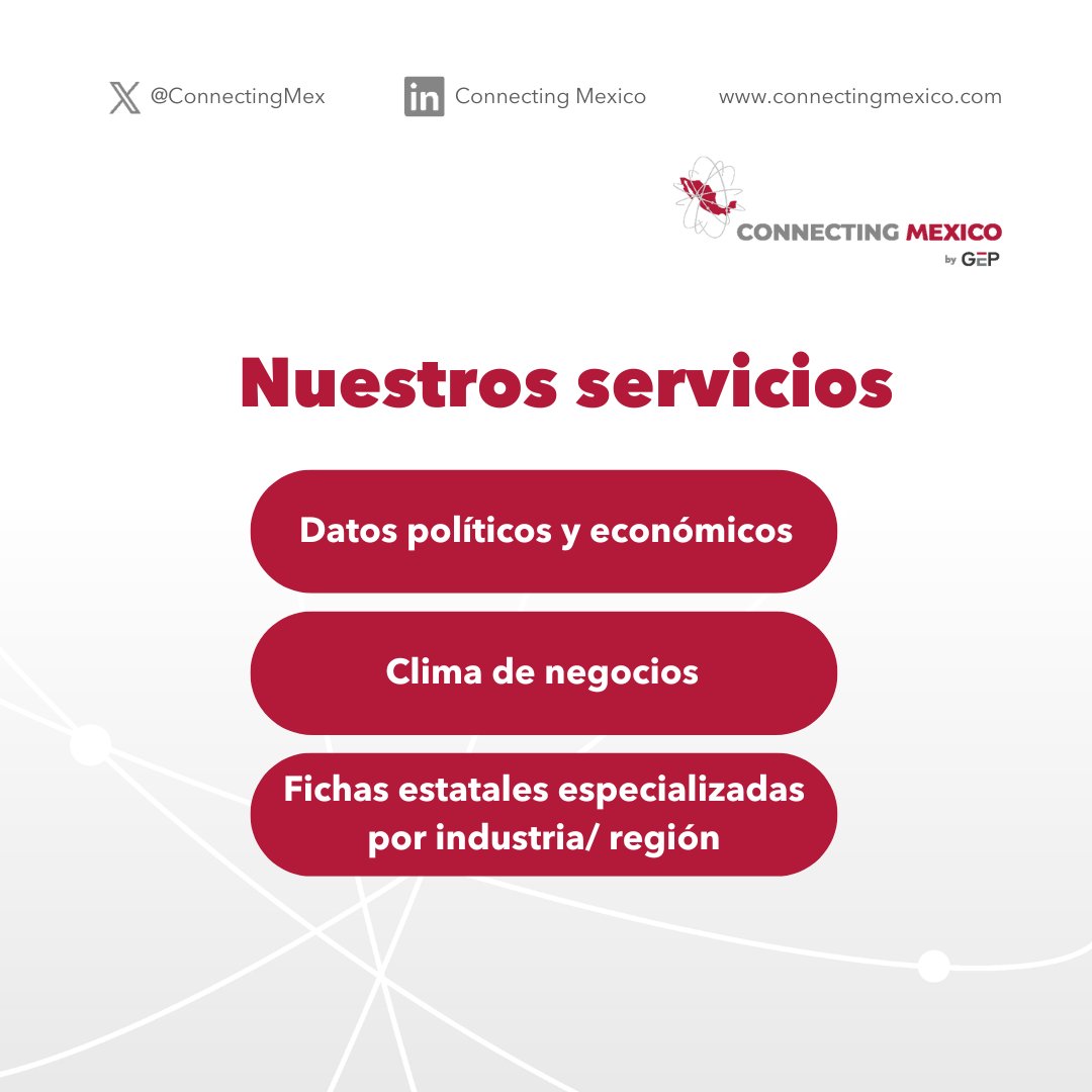 📍En Connecting Mexico ayudamos a las empresas a tomar decisiones estratégicas proporcionando información clave. 

Conoce nuestro Banco de Datos y cómo puede impulsar tus objetivos de negocio 👇🏼

#ConnectingMexico #Inversión #Nearshoring #BancoDeDatos
