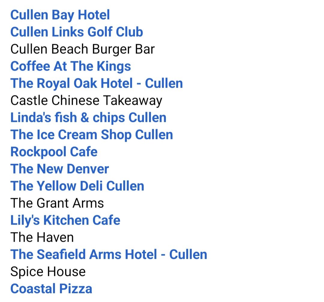 Where to eat and drink in Cullen

Cullen offers something delicious for all tastes and budgets 😋🍦🍕🍔🍟🥣🍜🍸🍹🍻🥂☕

Please share 🥰

#Cullen #DiscoverCullen #MoraySpeyside #VisitABDN #VisitScotland #scotland #NE250 #FoodandDrink