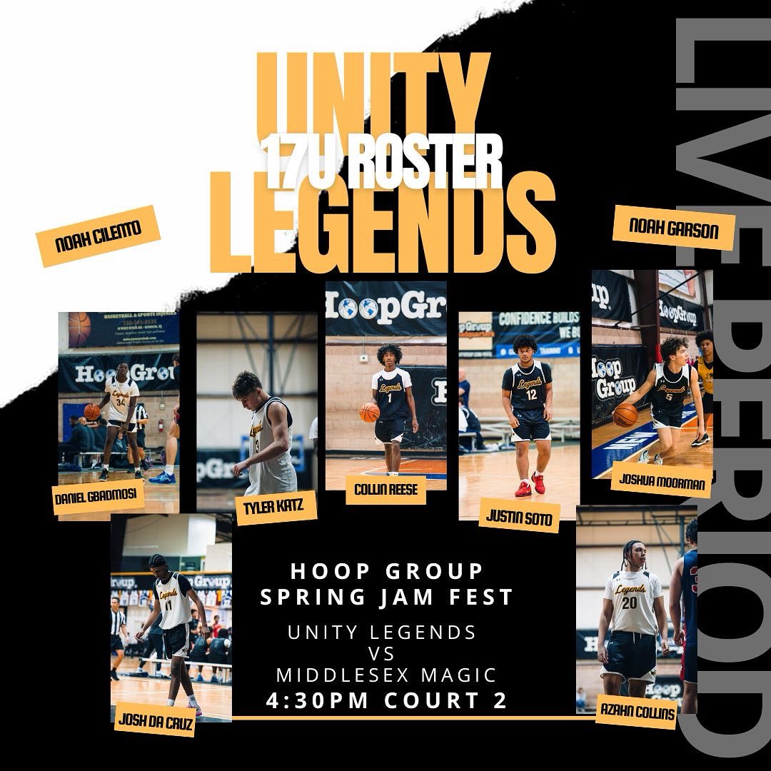 Unity Legends (@unity_hoopsnj) on Twitter photo Our Unity Legends 17U squad is ready to make some noise this weekend at <a href="/TheHoopGroup/">Hoop Group</a> Spring Jam Fest. High academic, defensive minded, shot makers will be playing on Court 2 at 4:30pm. Hope to see you there! Our Unity Legends 17U squad is ready to make some noise this weekend at <a href="/TheHoopGroup/">Hoop Group</a> Spring Jam Fest. High academic, defensive minded, shot makers will be playing on Court 2 at 4:30pm. Hope to see you there!