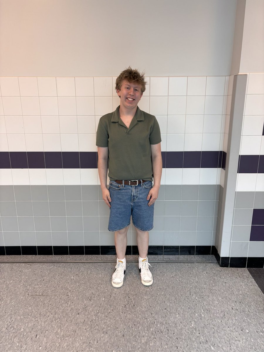 purbalite's tweet photo. It’s Fashion Friday! 
Senior Alexa Sherman styles a light pink tank top with ripped jeans. 
Freshman Keely Duzyk pairs white cargo pants with a light yellow top. 
Senior Gavin Barrett styles a green shirt with a brown belt and jean shorts. https://t.co/TMswN4scjM