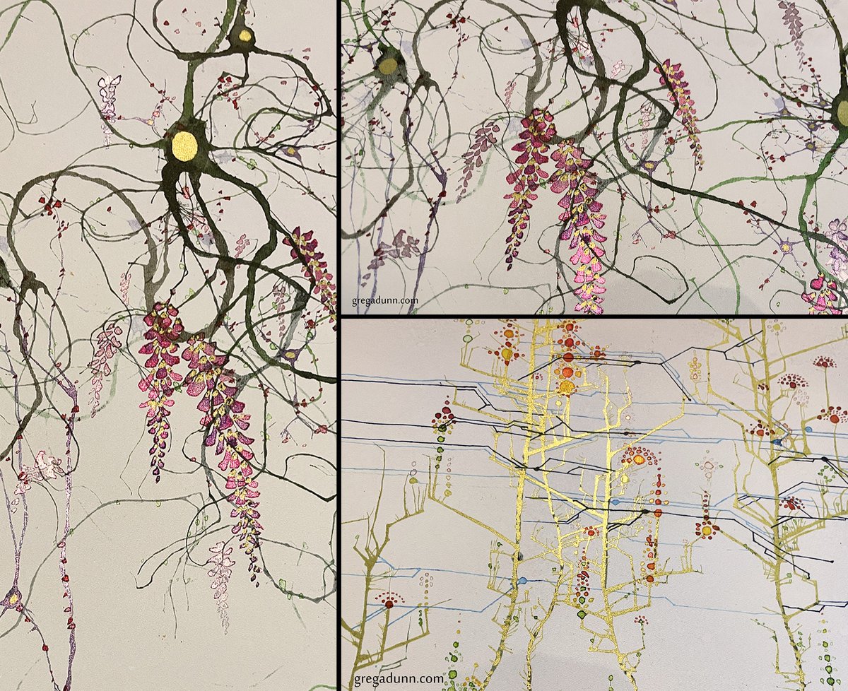 GDunnArt's tweet image. Floral Circuitry, the second of the three prints in this year's Floral Neuron series.
shorturl.at/wKxBi
#brain #brainart #floral #floralart #gardenart #neuron #neuroart #psychedelic #artprint #art #print #wallcovering #asianart