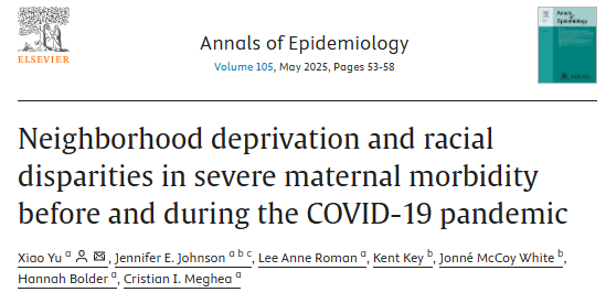 Annals of Epidemiology (@annalsofepi) on Twitter photo 🔊🔊Pandemic deepens maternal health disparities in deprived areas
Racial disparities in severe maternal morbidity widened during the pandemic, but only in deprived areas
<a href="/JJohnsPhD/">Jennifer E Johnson</a>
Read more here: doi.org/10.1016/j.anne… 🔊🔊Pandemic deepens maternal health disparities in deprived areas
Racial disparities in severe maternal morbidity widened during the pandemic, but only in deprived areas
<a href="/JJohnsPhD/">Jennifer E Johnson</a>
Read more here: doi.org/10.1016/j.anne…