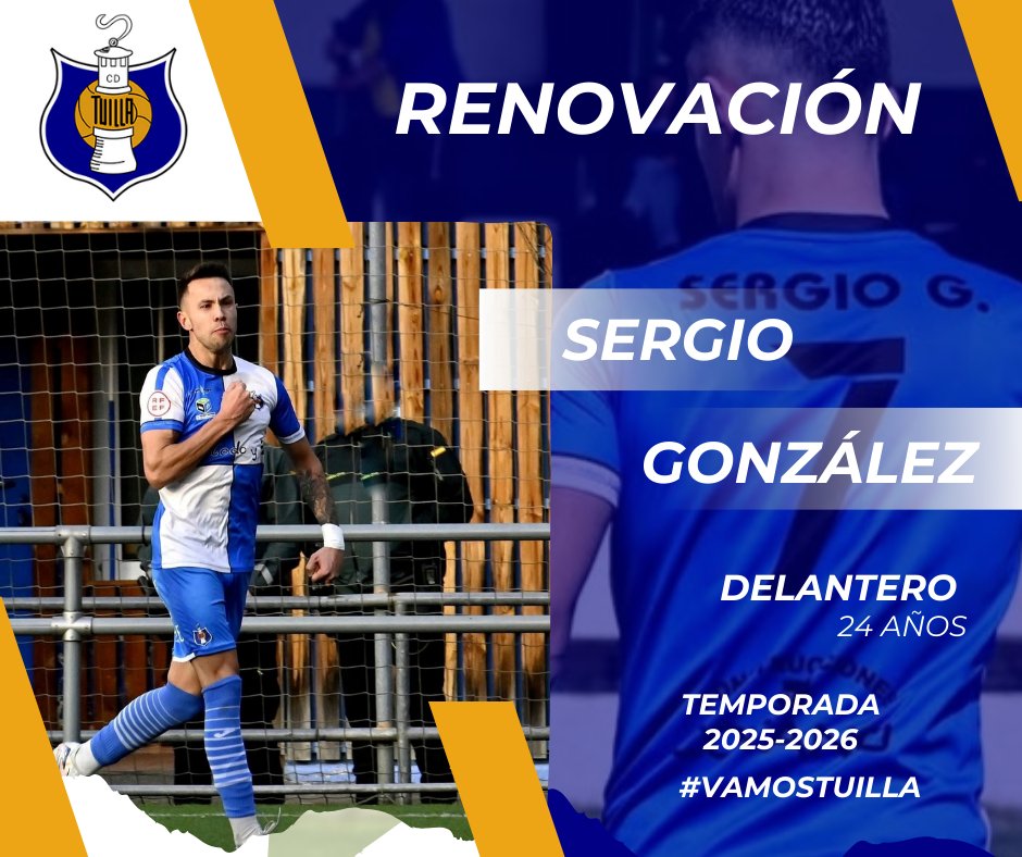 Renovación: Sergio González
Partidos jugados: 30
Goles: 8
#VamosTuilla #Dinamiteros