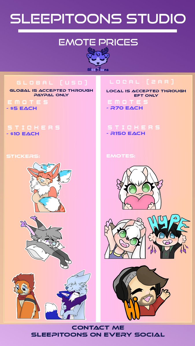 Updated Prices :D 
(check comments for more)