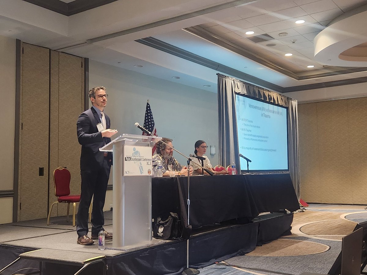 PCounterpoint's tweet image. Does ECMO improve mortality in trauma? Not all trauma patients are alike = multidisciplinary teams that carefully consider the risks/benefits are key! Emily Esposito and Brandon Parker lead the debate at #acspcp2025