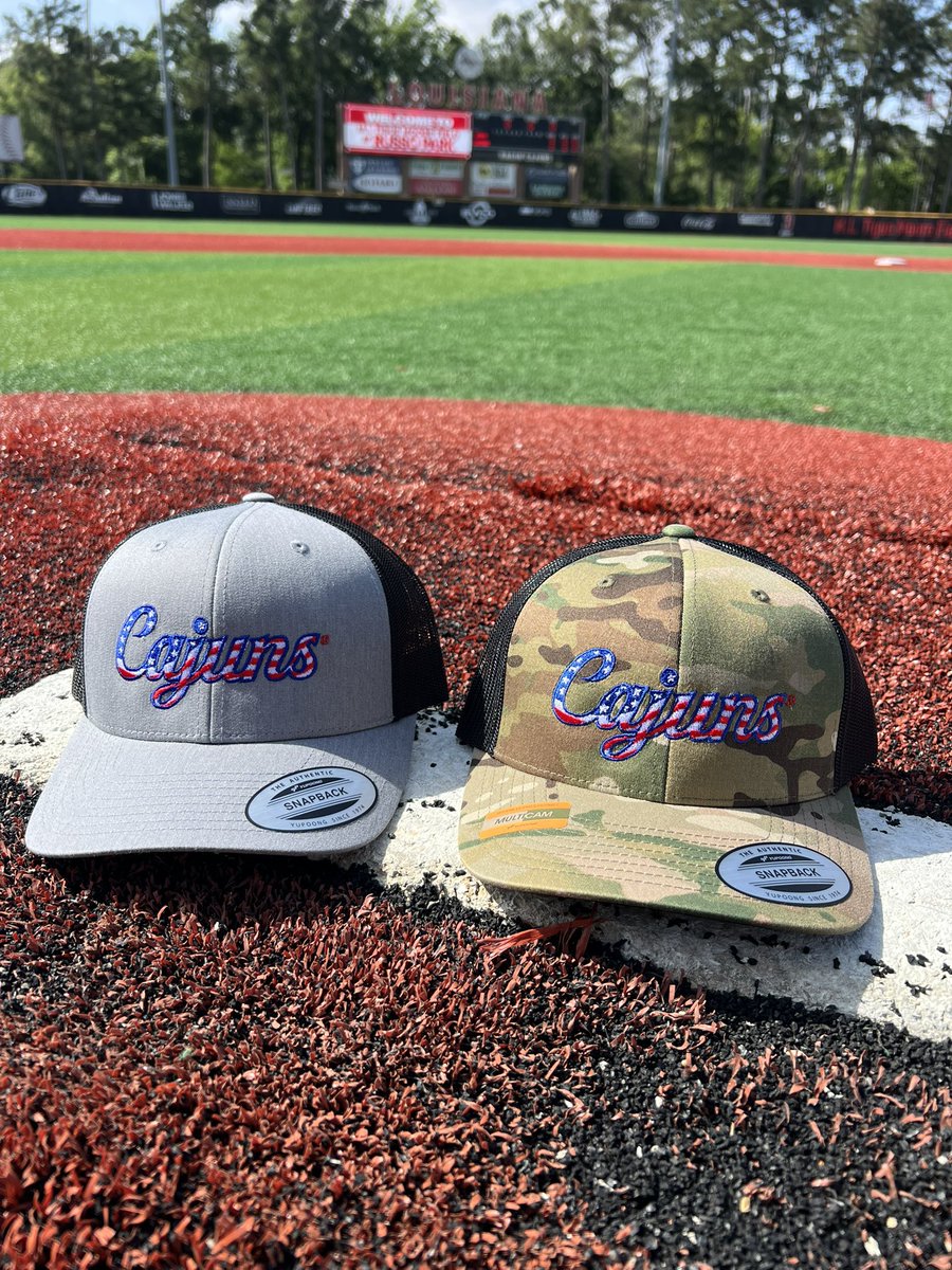 TonyBab16's tweet image. How cool would your Dad or Grad look with one of these caps? Ladies, they look great on you too! Get yours tonight before they run out. Oh, and did I mention the BBQ’s and the lake? They are a must have and are going fast! Proceeds benefit the @ULDiamondClub | @RaginCajunsBSB