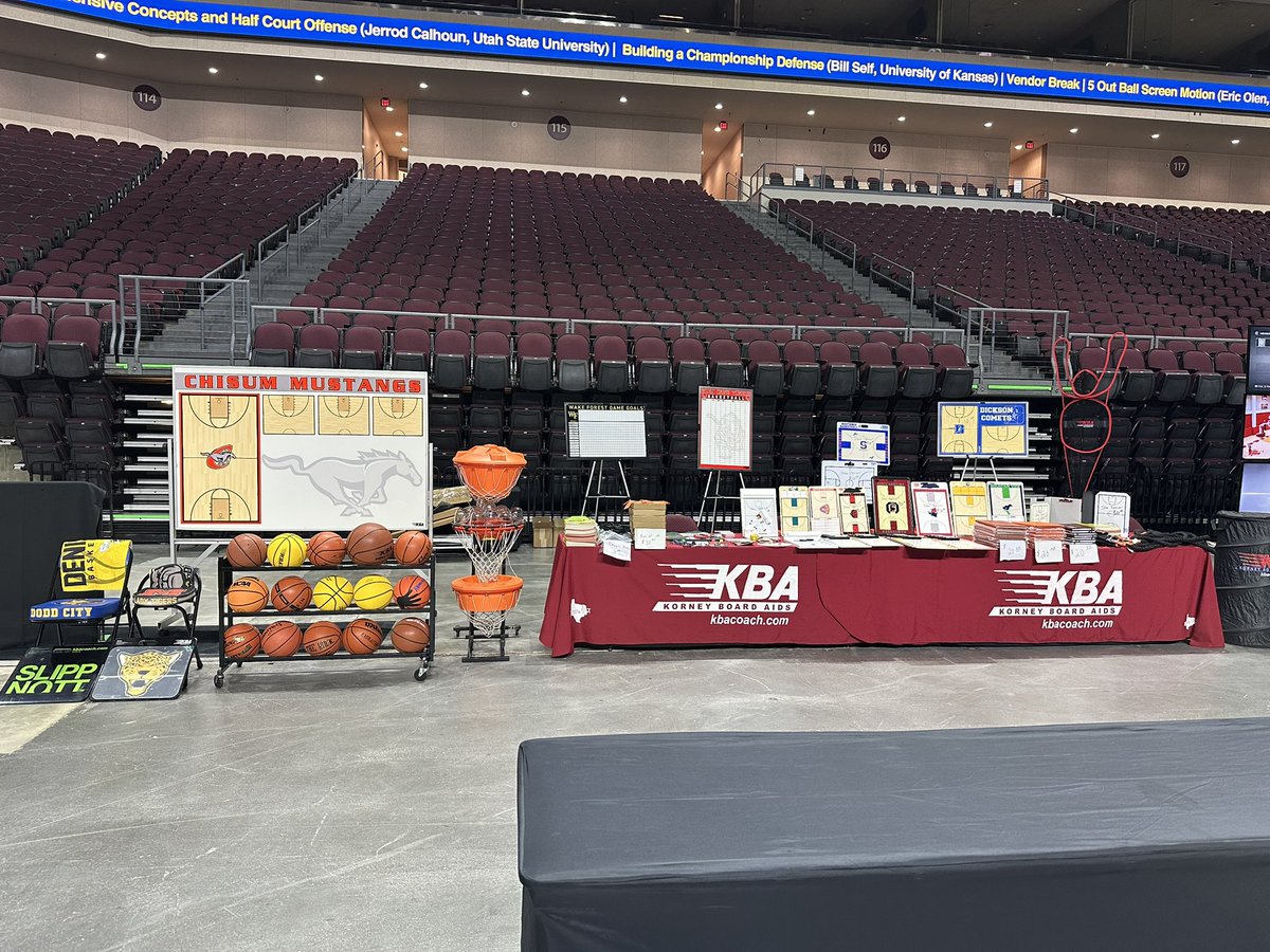 KBA_Coach's tweet image. All set up and ready for the @NABC1927 @ChampProduction basketball clinic in Las Vegas. @Tabchoops @AustinTGCA @THSCAcoaches