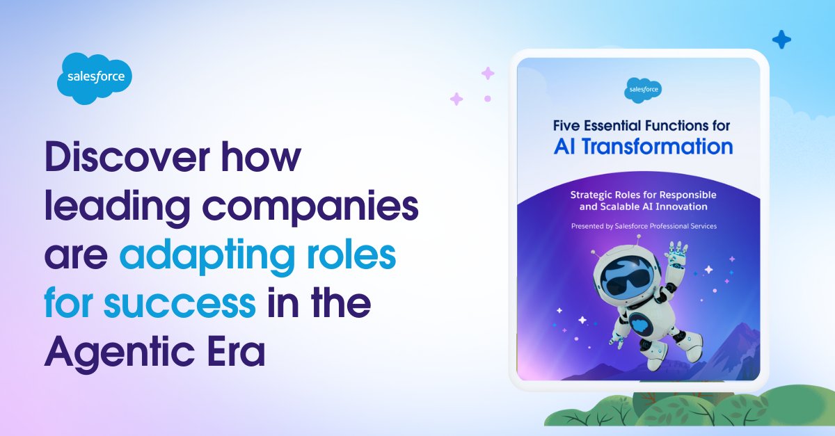 Drive innovation by implementing 5️⃣ essential AI roles!
 
🌟 Bonus: Learn how companies like Secret Escapes and Salesforce are already seeing results.

Read the whitepaper: sforce.co/3EUhnQw