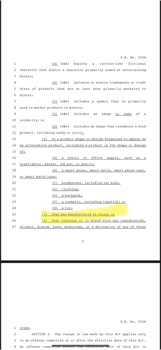 Texas is now the battleground. SB 2024 would wipe out any product in the space with a single component made in China.  

No matter what end of story. 

The ENTIRE market is now at risk. Not limited to nicotine. We are fighting this back more details to come. 

This maybe a look