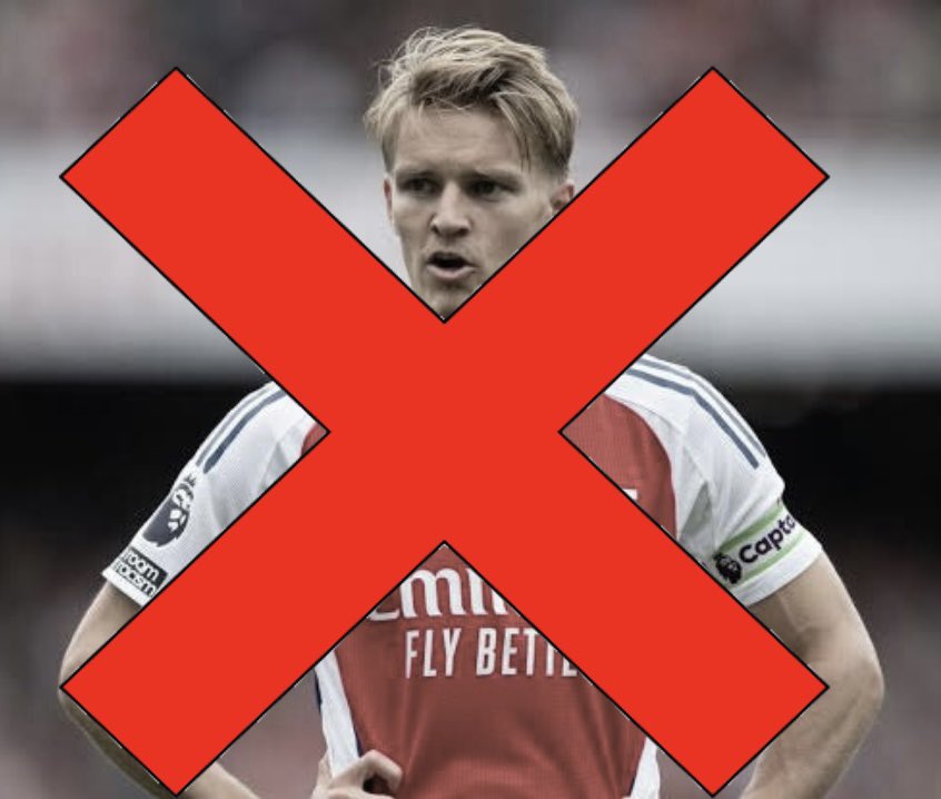 BoxEntry's tweet image. Rice Zubimendi Odegaard midfield is the most dysfunctional midfield concept ive heard, and thats coming from an analyst. 

Odegaard is getting sold in the summer or 2026 summer. With recent bews and performance, its likely we could ship him off. 

Project’s passed him. Goodbye Ø.