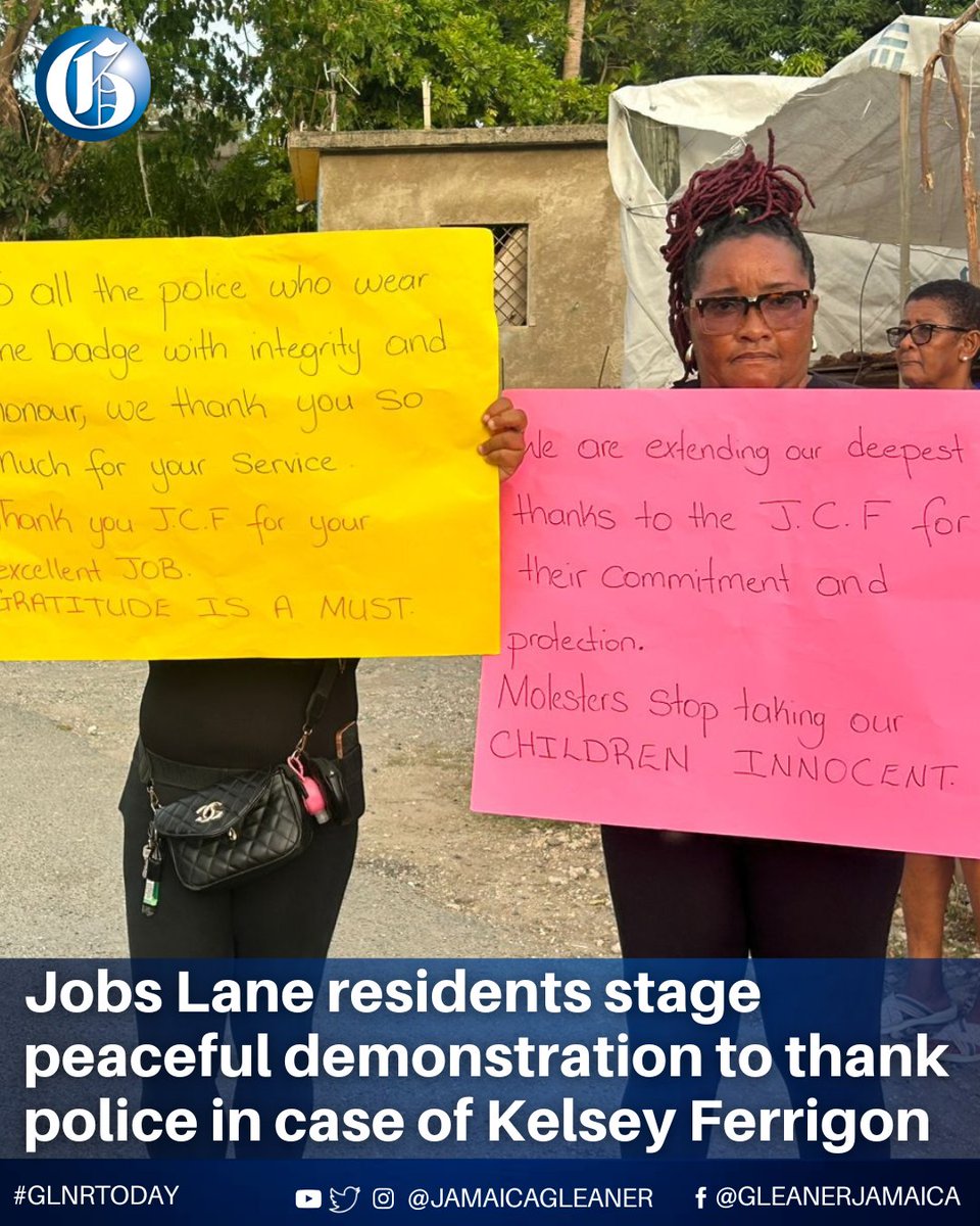 Several residents of Jobs Lane in Spanish Town, St Catherine on Thursday staged a peaceful gathering to commend the police in the case of the murder of nine-year-old Kelsey Ferrigon.

Read more: jamaica-gleaner.com/article/news/2… #GLNRToday