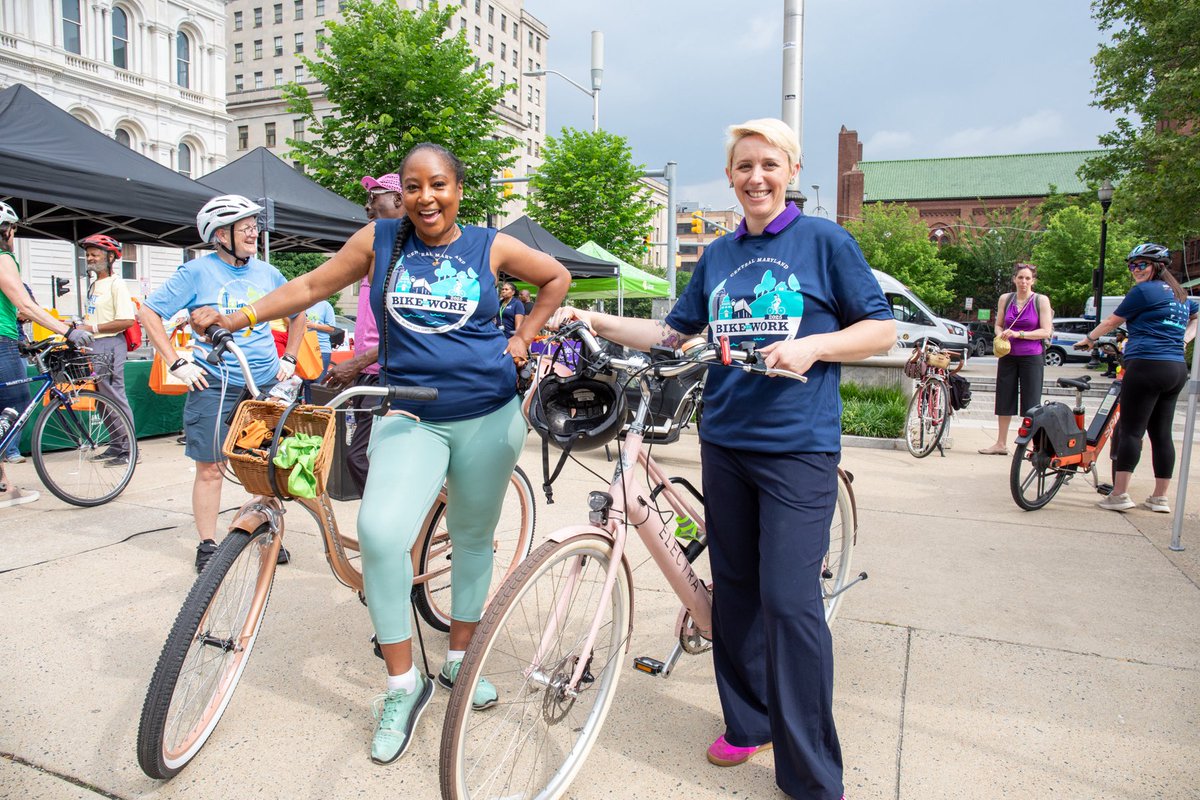 MDOTMTAHolly's tweet image. I was proud to join @BmoreCityDOT, @FaithPLeach, @MarylandDOT, @BaltoMetroCo, &amp;amp; @bikemorebmore this morning to celebrate #BikeToWorkWeek! Biking &amp;amp; transit are a great pair &amp;amp; all @mtamaryland buses &amp;amp; trains accomodate bikes.