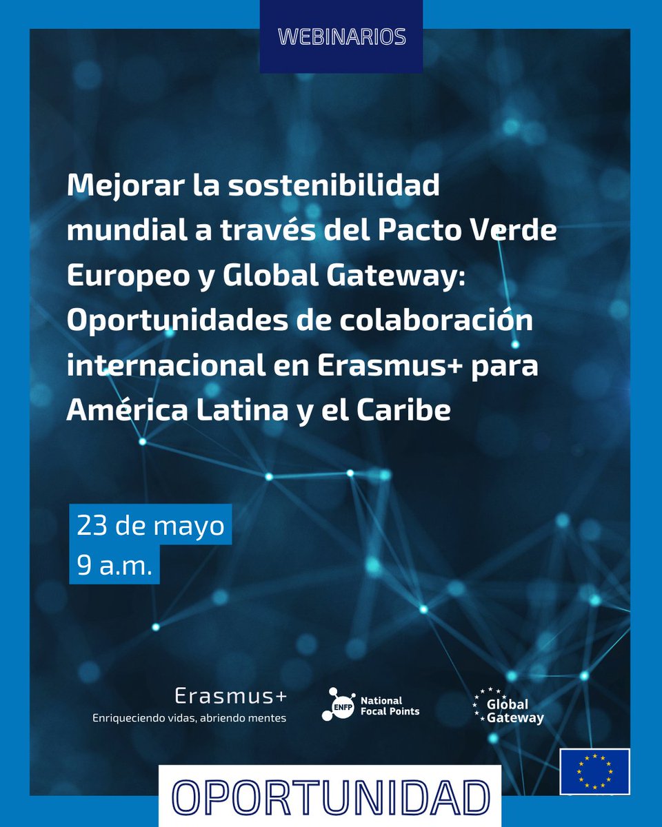 UEenPanama's tweet image. Aprovecha las oportunidades que ofrece la Unión Europea en el área de investigación, ciencia y educación 👩🔬, con 3 webinarios la semana que viene:
1️⃣ Horizonte Europa
2️⃣ Becas postdoctorales
3️⃣ Mejorar la sostenibilidad global a través del Pacto Verde Europeo y Global Gateway