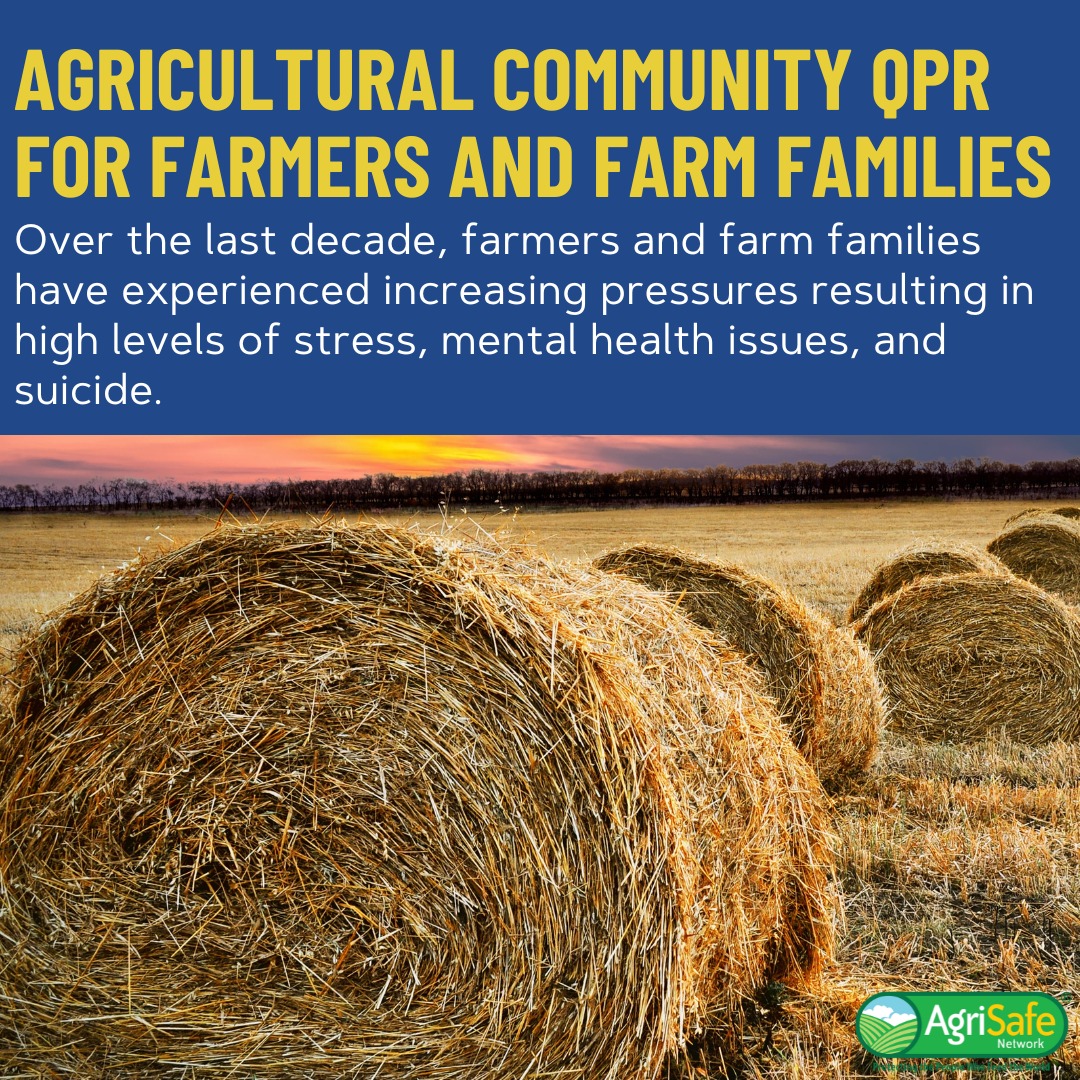 UNMC Central States Center for Ag Safety & Health (@unmccscash) on Twitter photo 🌾 Farmers face unique challenges that can lead to stress, depression, & suicide. <a href="/AgriSafeNetwork/">AgriSafe Network</a>'s QPR training equips you to recognize & respond to mental health crises. People in NE, IA, KS, ND, SD, MO, & MN can take this training for free! agrisafe.org/courses/qpr/ 🌾 Farmers face unique challenges that can lead to stress, depression, & suicide. <a href="/AgriSafeNetwork/">AgriSafe Network</a>'s QPR training equips you to recognize & respond to mental health crises. People in NE, IA, KS, ND, SD, MO, & MN can take this training for free! agrisafe.org/courses/qpr/