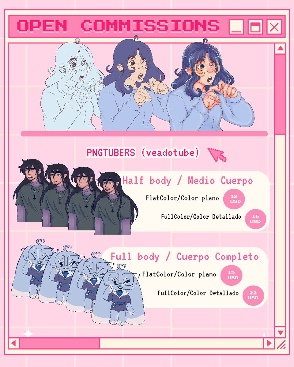 YariColorada's tweet image. 💙Here are my updated commission tables. If you have any questions, please contact me on Dm´s or Discord (yari0308)

✨Mis tablitas de comisiones actualizadas,si les interesa pueden contactarme al dm o a mi discord 

#opencommisions #artcommissions #artopencommissions