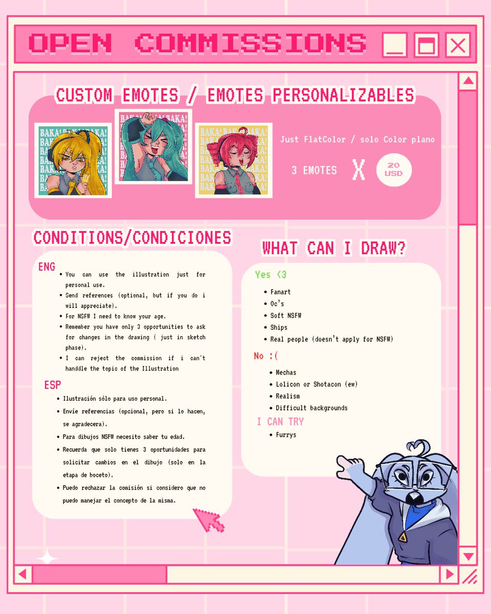 YariColorada's tweet image. 💙Here are my updated commission tables. If you have any questions, please contact me on Dm´s or Discord (yari0308)

✨Mis tablitas de comisiones actualizadas,si les interesa pueden contactarme al dm o a mi discord 

#opencommisions #artcommissions #artopencommissions