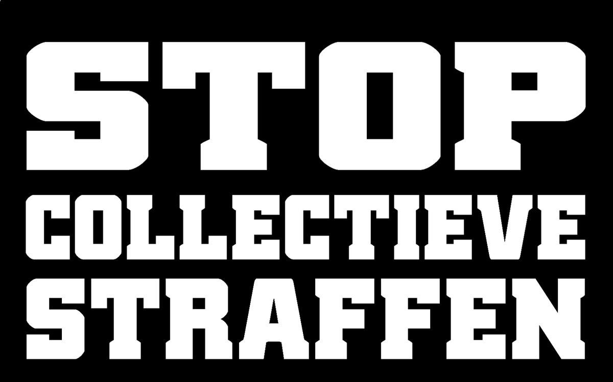 Omdat we het niet vaak genoeg kunnen herhalen, omdat het nu echt eens afgelopen moet zijn:

𝗦𝗧𝗢𝗣 𝗖𝗢𝗟𝗟𝗘𝗖𝗧𝗜𝗘𝗩𝗘 𝗦𝗧𝗥𝗔𝗙𝗙𝗘𝗡!

"Wat u niet wilt dat u geschiedt, doe dat ook een ander niet..." <a href="/KNVB/">KNVB</a> #vrijheidvoorsupporters

Zie: stopcollectievestraffen.nl