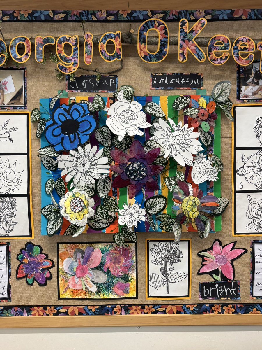 Year 1 art outcomes from their ‘growth’ unit of learning.