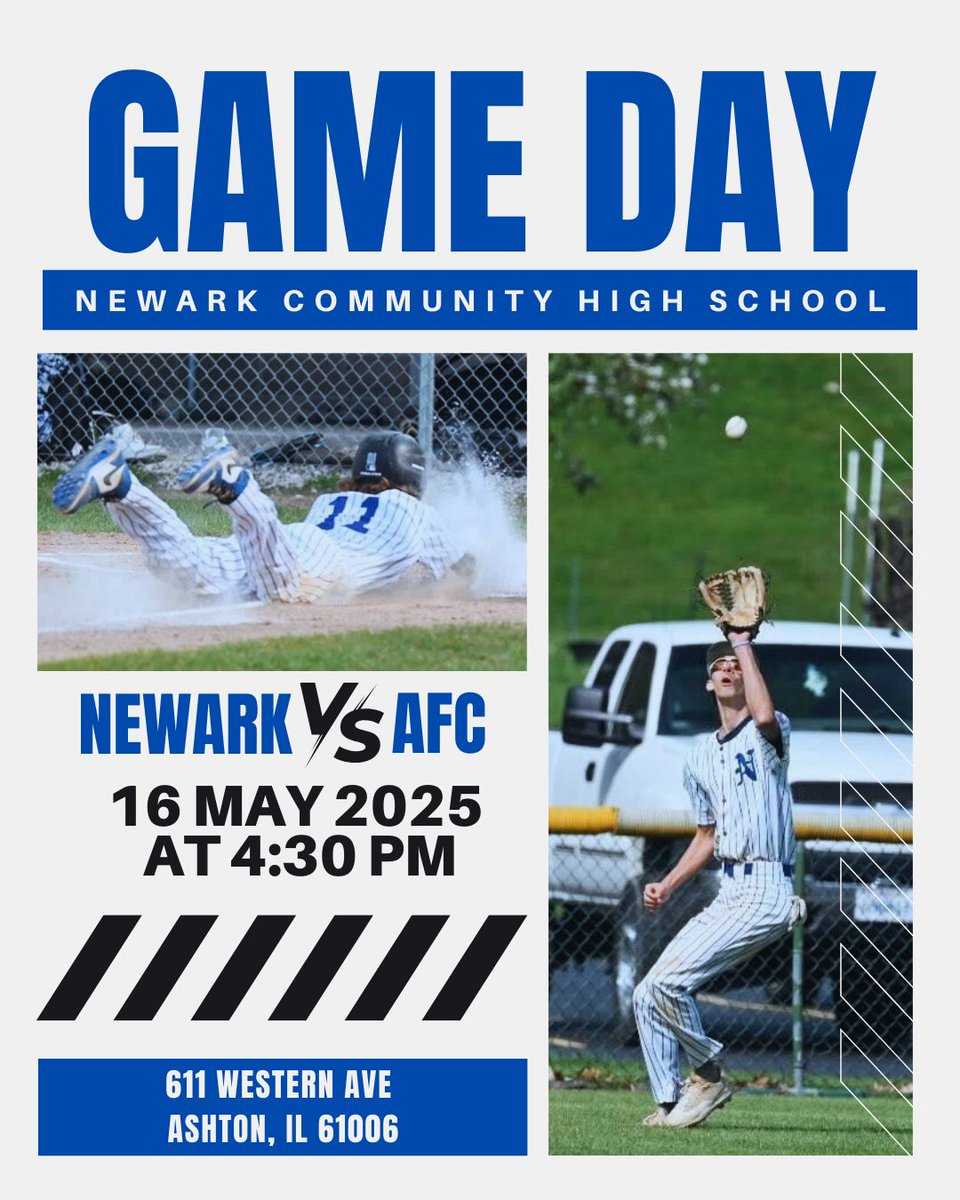 🔥⚾️ Game Day Alert ⚾️🔥 

Newark Norsemen are hitting the road to face off against the Ashton-Franklin Center Raiders🏟️

🗓️Today
⏰4:30 PM
📍611 Western Ave Ashton, IL 61006

Let’s show out for our Norsemen! 🏆