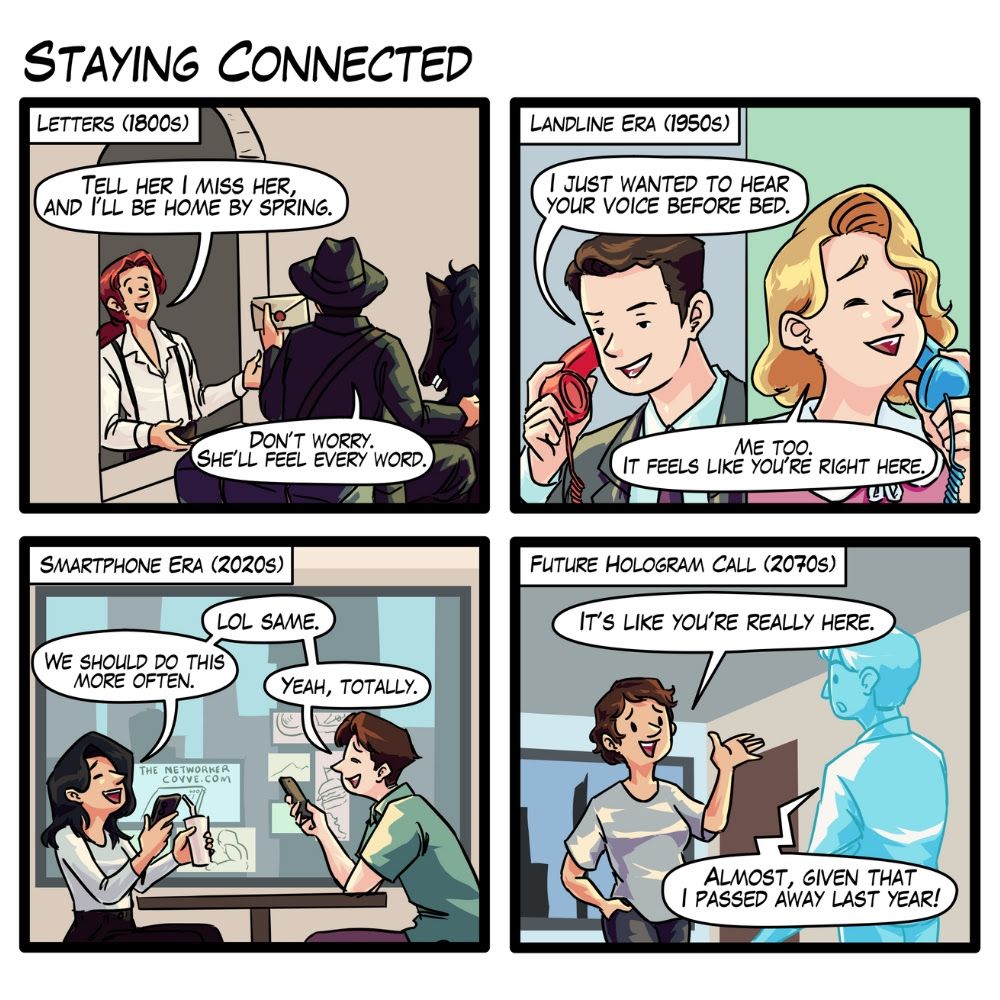 Saying connected in every era.

The tools change, but real connection stays. 

This issue of The Networker is full of tips to grow your network, nurture relationships, and unlock LinkedIn secrets for 2025.

Subscribe now.

#SoftSkills #Relationships #Networking #Career