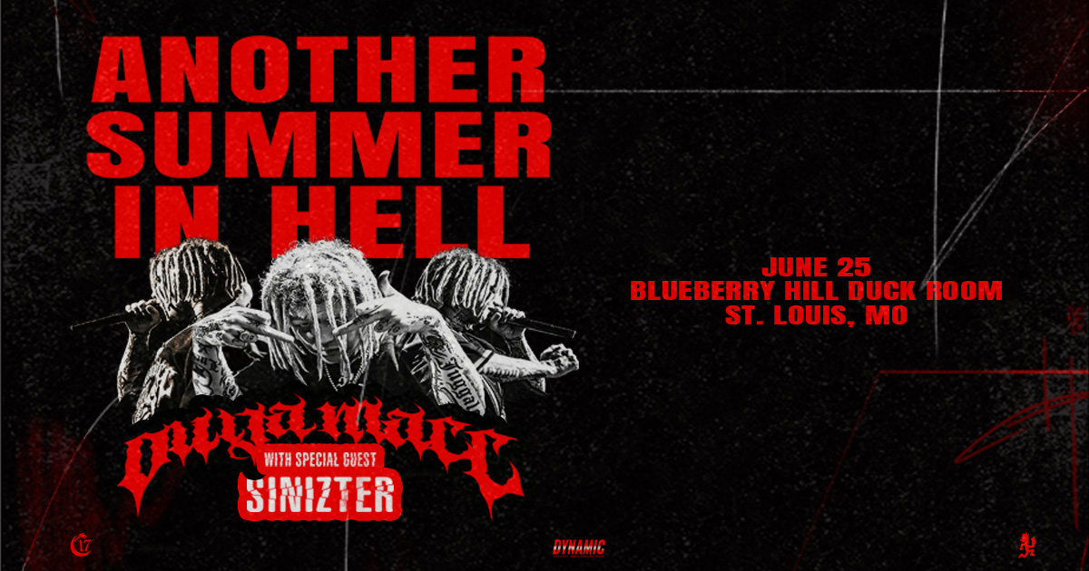 JUST ADDED/ON SALE NOW: Another Summer In Hell - Ouija Macc (<a href="/ouijv/">Wicked Clown Ouija Macc</a>) at Blueberry Hill Duck Room |06.25| with <a href="/therealsinizter/">Sinizter</a>. Get your tickets now!  

More info: tinyurl.com/5n7kpxvy
Get 🎟️’s: tinyurl.com/ynkccabt