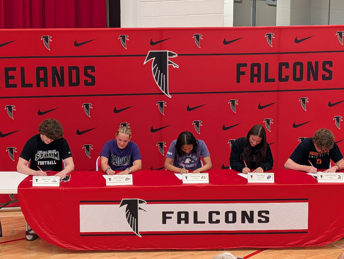 Signing Day 2025! 
Michael Lewis-Lake Erie College, football 
Kendra Hardwick-Mount Union College, basketball 
Ariannah Floyd-Ashland University, track &amp; field
Sophia Stepp-Concord University, track &amp; field
Aidan Cummings-Heidelberg College, baseball