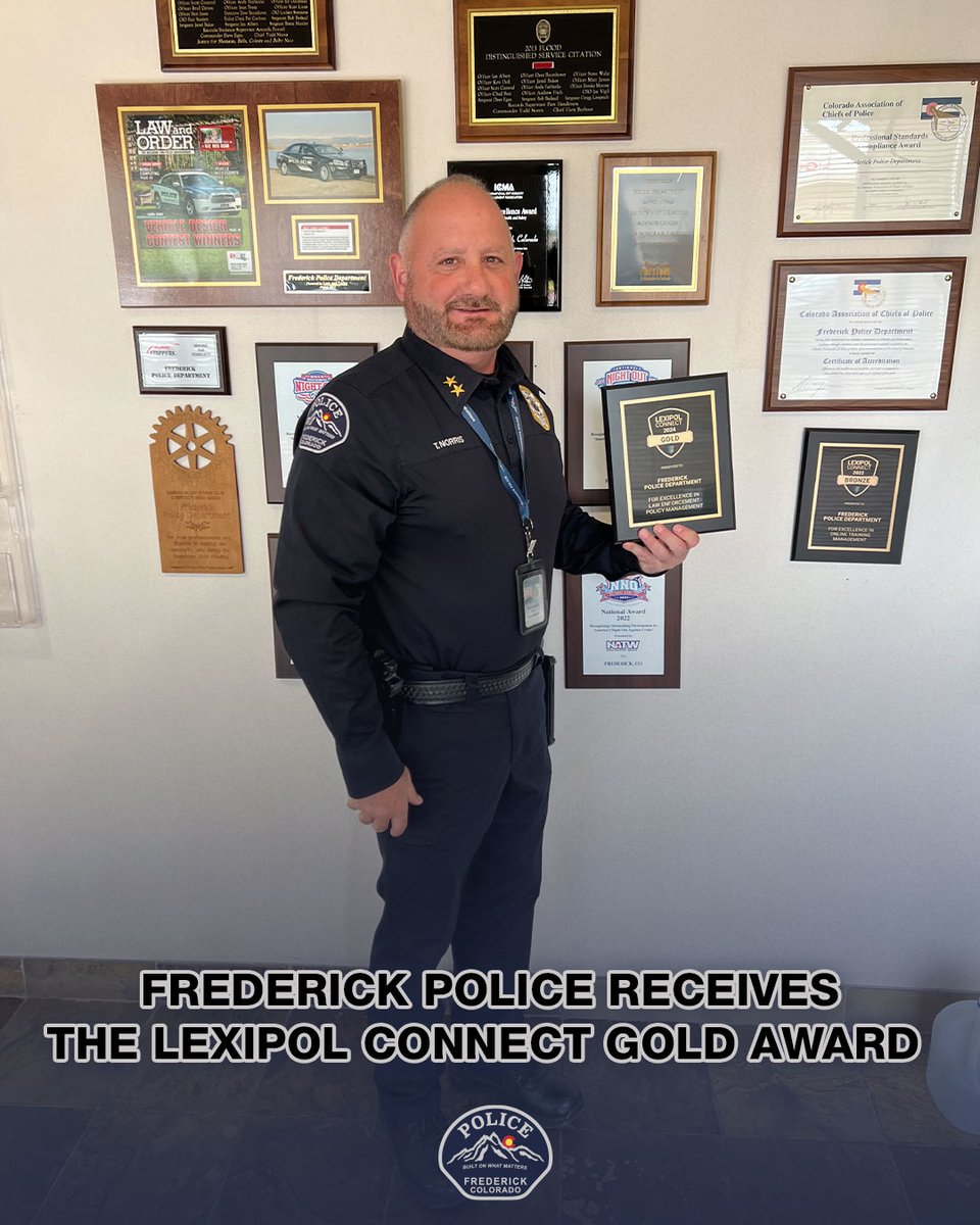 We’re excited to share that the Frederick Police Department has earned the Lexipol Connect Gold Award. This Gold status is awarded to agencies that go above and beyond in policy management, training, and accountability. We’re honored to serve you, Frederick!