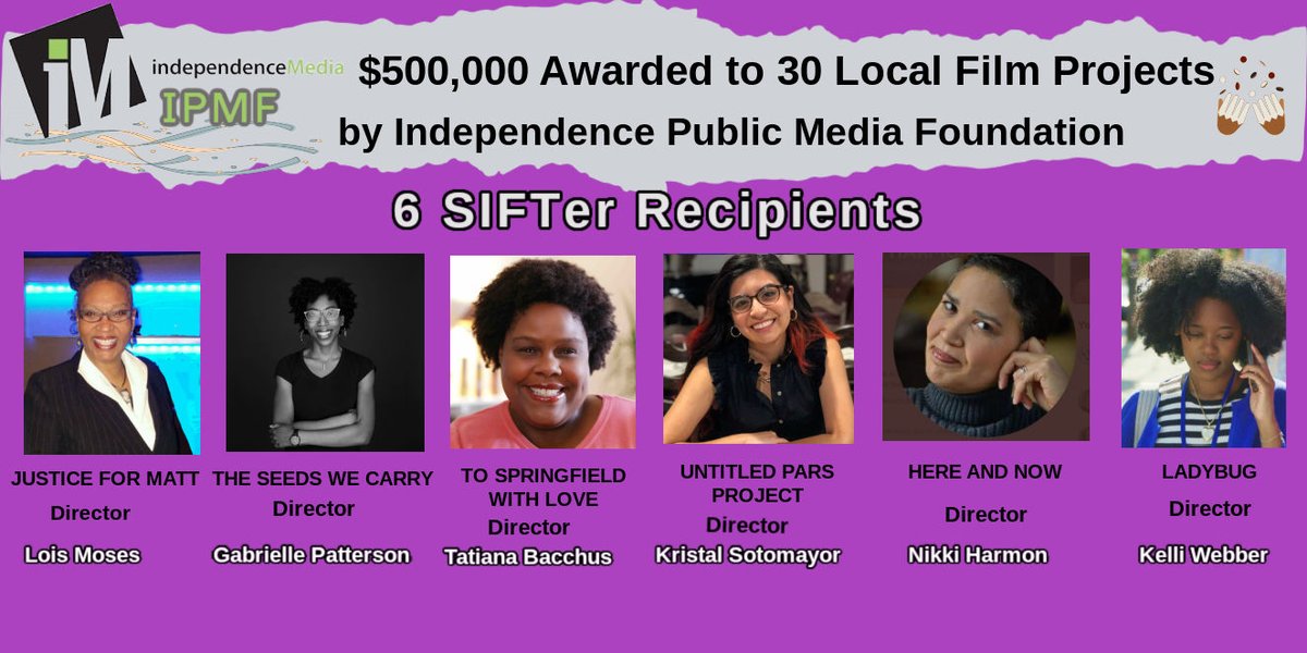 siftmedia215's tweet photo. Beaming with pride and joy for our 6 SIFTers who have received grants for their films from @IPMFoundation 
Learn More about each #Filmmakers Project - https://t.co/Pb9oMsW38y

#IndependencePublicMediaFoundation #grants #WomenInCinema #filminPhilly https://t.co/UiNNJvaSn5