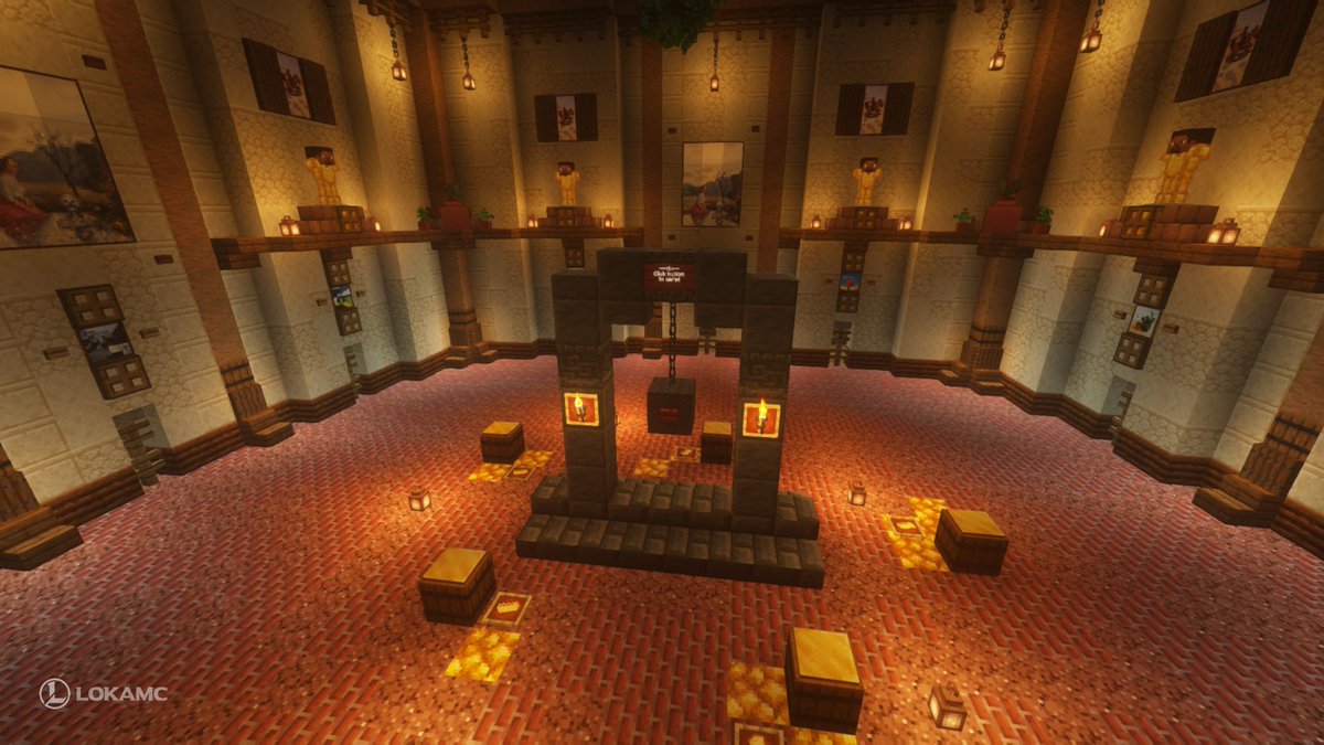 LokaMinecraft's tweet photo. #FunFactFriday ⚔️ A war room is a staple for any conquest-focused town on Loka. Who has warped the most? No clue! But we do know who has pressed the stone button the most, and that goes to Asynchronized, using it 6371 times! Jeez...  🪨 

#minecraft #minecraftserver #war https://t.co/9795iakgC0