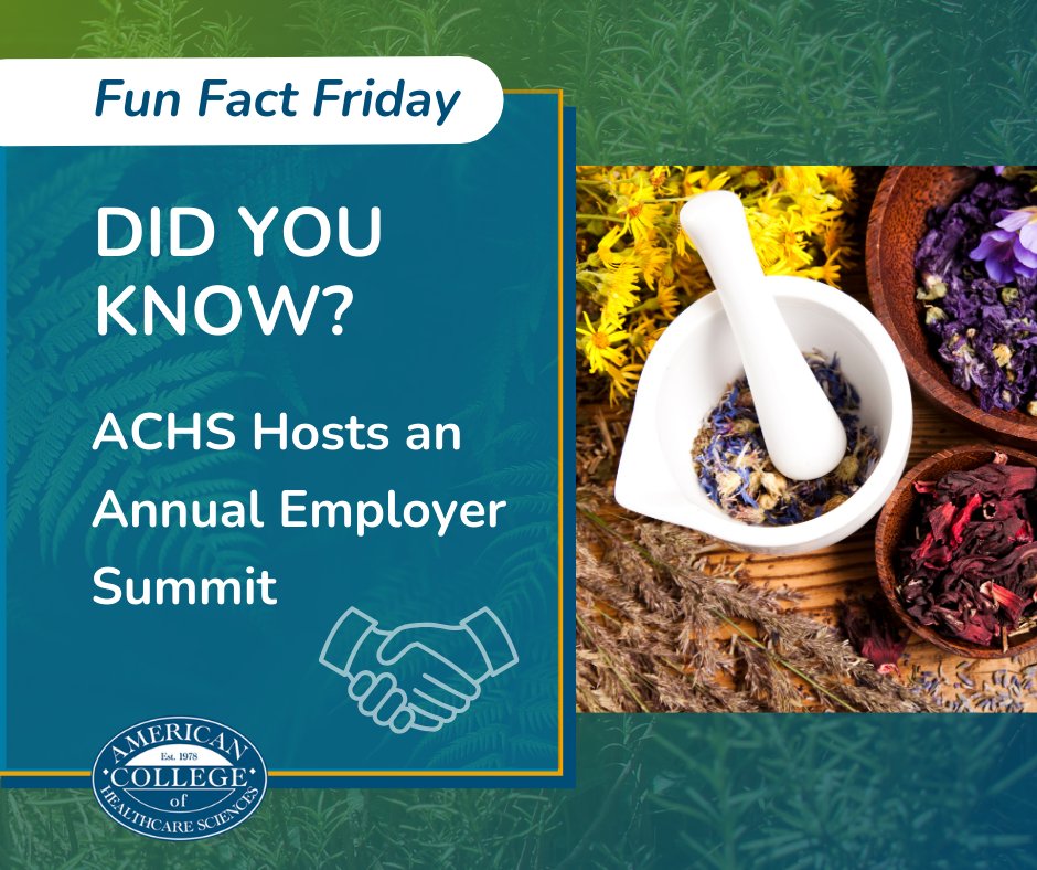 💡 #FunFactFriday! ACHS hosts an Annual Employer Summit, uniting top leaders in Herbal Medicine, Aromatherapy, and Integrative Health to explore wellness trends &amp; career pathways. Grab our latest white paper for key insights! 📄🌿 👉 hubs.li/Q03mYp7F0 #ACHS