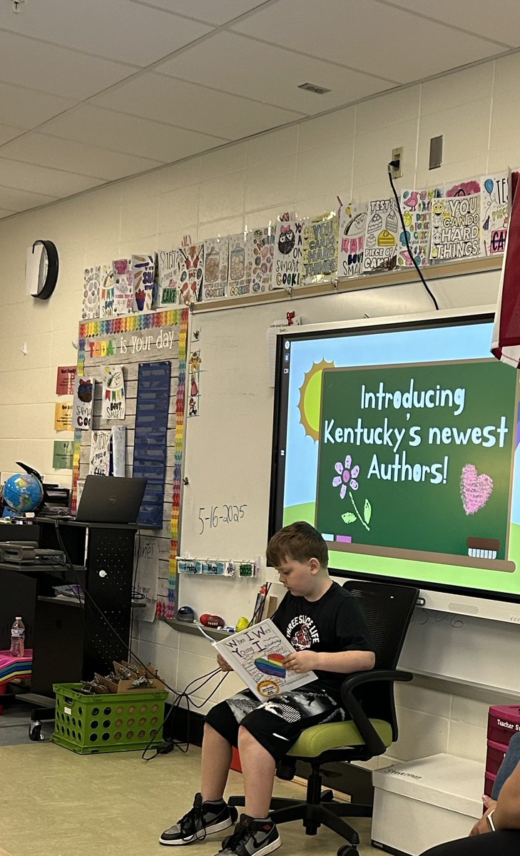FTWAckel's tweet photo. Introducing Kentucky’s newest Authors!  Thanks Mrs. Staverman’s class for inviting me to listen to your writing.  You are all amazing writers! https://t.co/Uh9QyyDPWQ