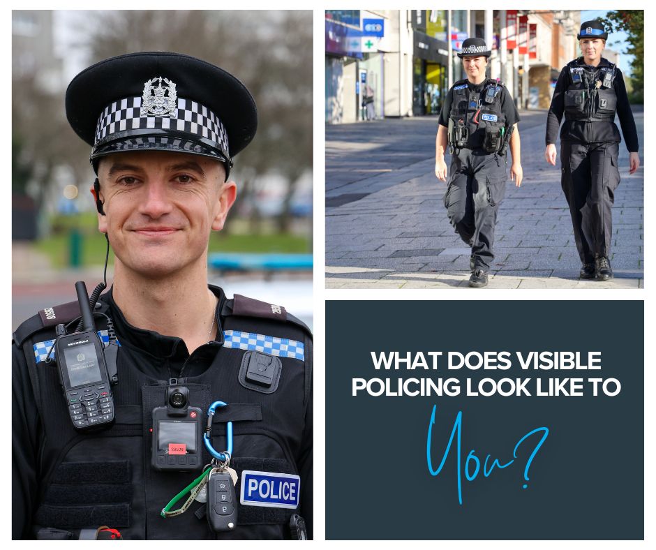 👮‍♀️ What Does Visible Policing Mean to You? 👀

From more patrols to named officers, your PCC has made police visibility a top priority. Now, she wants to hear your views. 🚓💬

👉 survey.alchemer.eu/s3/90819387/Tr…
🕑 Just 2 minutes to make your voice heard.