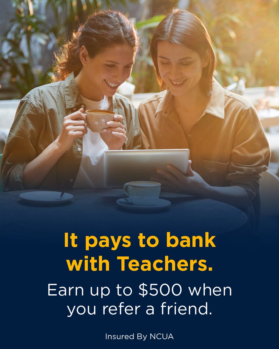 Share the benefits of a Teachers membership and get rewarded! Invite your friends and family to join Teachers, and earn up to $500 when they become members. It’s our way of saying thank you.