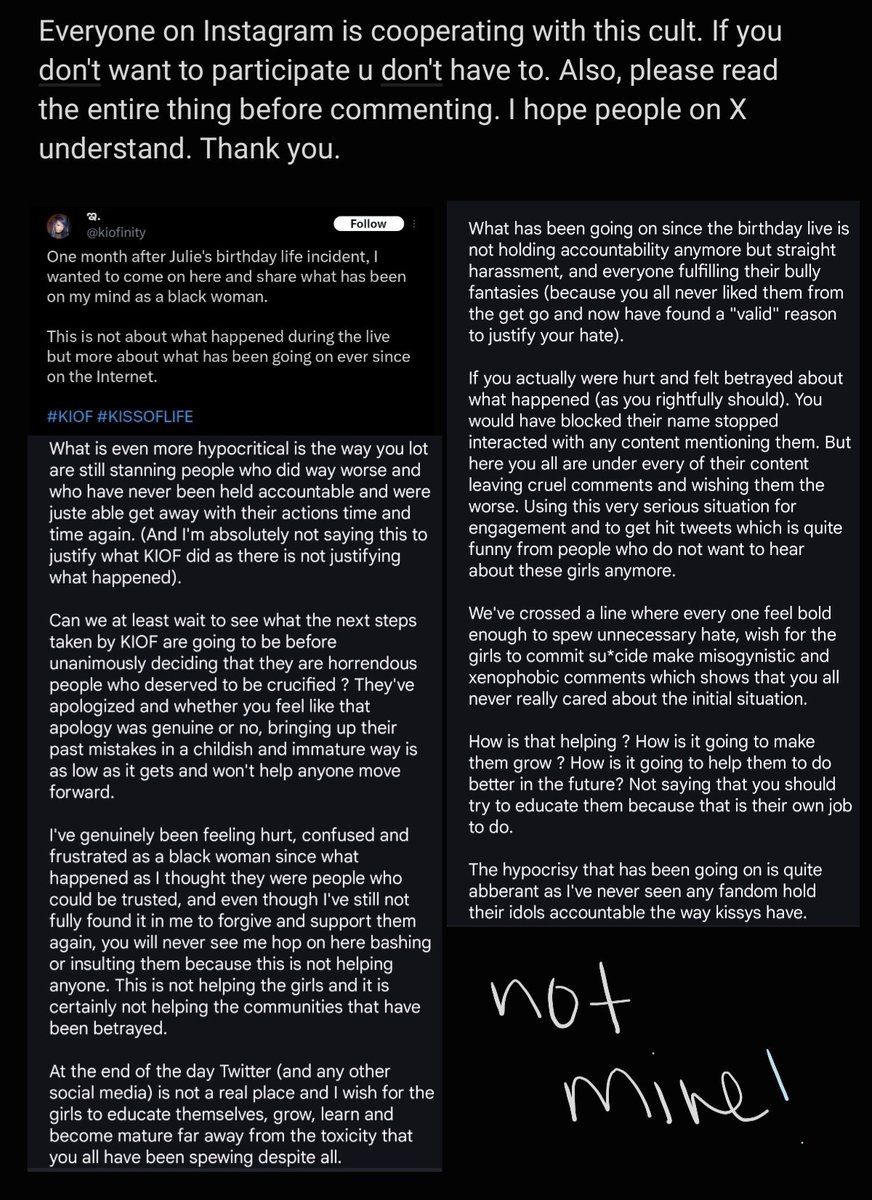 kiof4life's tweet photo. The harassment, cyberbullying and de4th thre4ts have reached their limits. After discussing w kissys, we came up w some ideas (listed). Remember, this is not to defend their actions but to protect them from the harassment, that no one deserves to go through. #KIOF #KISSOFLIFE https://t.co/MguWtZHuFA