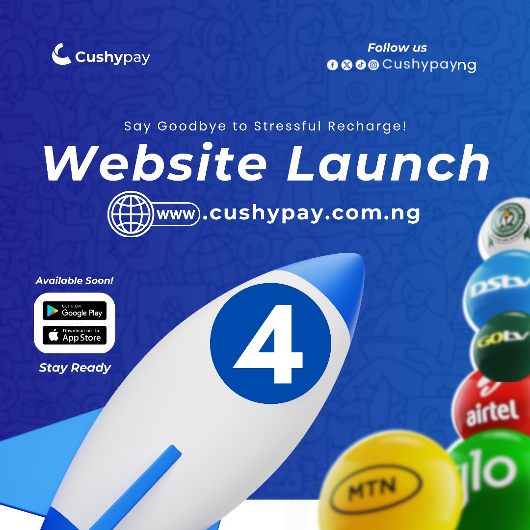 cushypayng's tweet image. Only 4 days to go!
Tired of jumping through apps just to buy airtime or renew your TV subscription?
Our platform will make it fast, secure, and effortless — anytime, anywhere.

Top-up with just a click.
#4DaysToGo #AirtimeMadeEasy #ComingSoon