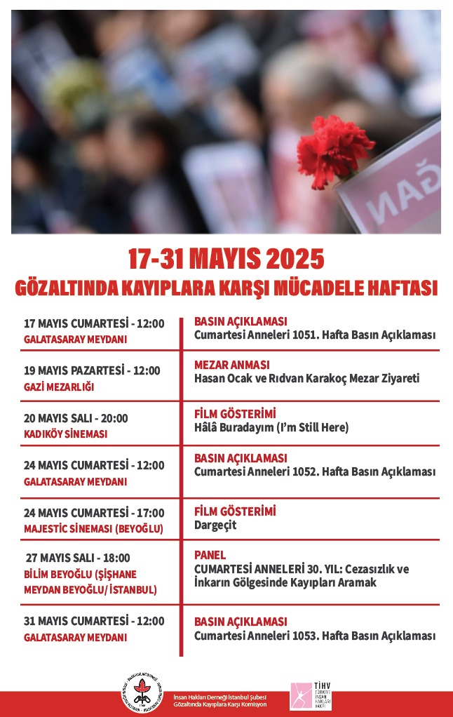CmrtesiAnneleri's tweet photo. 17-31 MAYIS GÖZALTINDA KAYIPLARA KARŞI MÜCADELE HAFTASI #CumartesiAnneleri https://t.co/4BALq2XWic