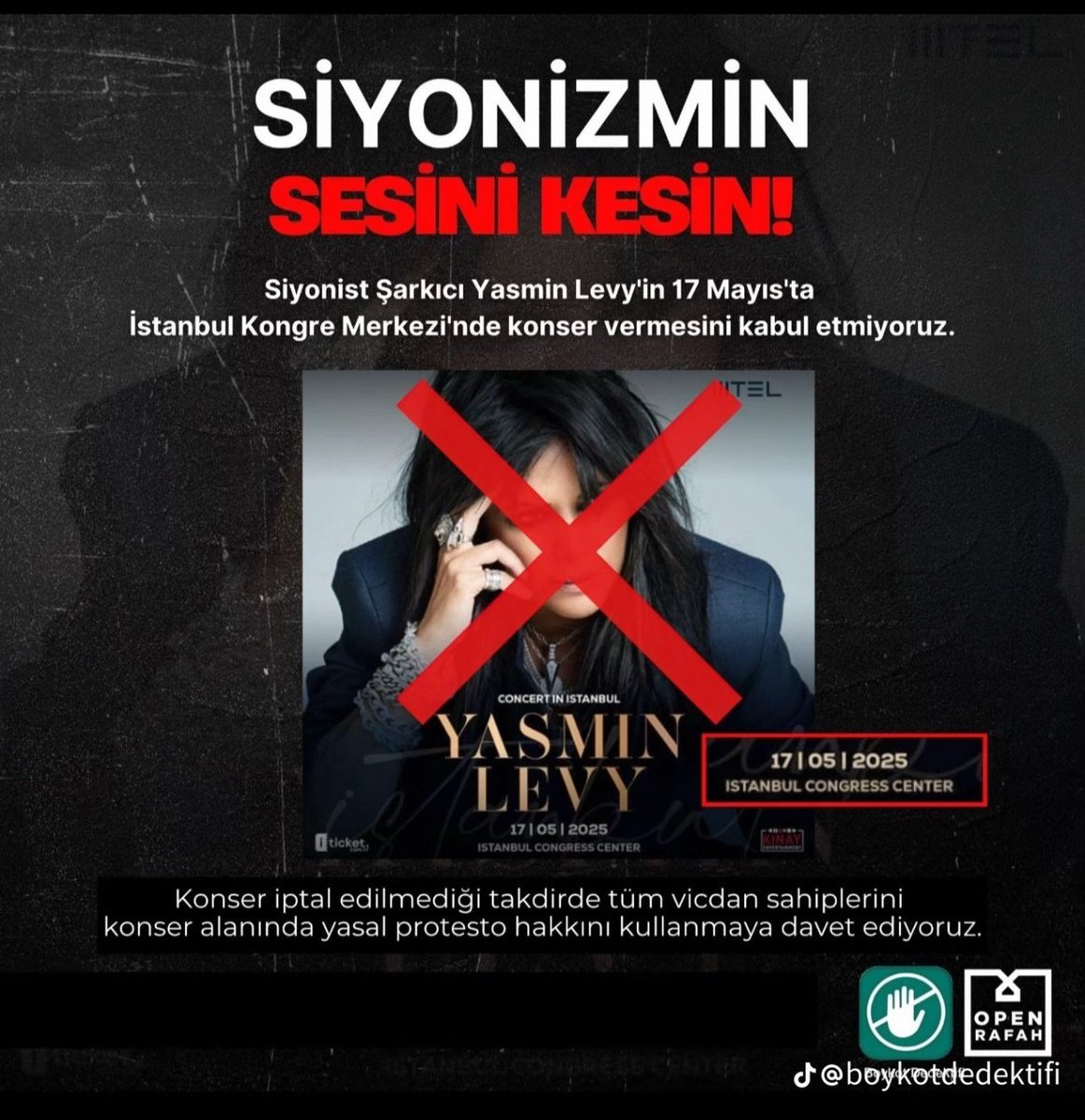 Yasmin Levy'i Türkiye'de istemiyoruz...❗

#YasminLevyKonserleriİptalEdilsin

_____
Martı / #sallandık  / Ali Koç / Transfer