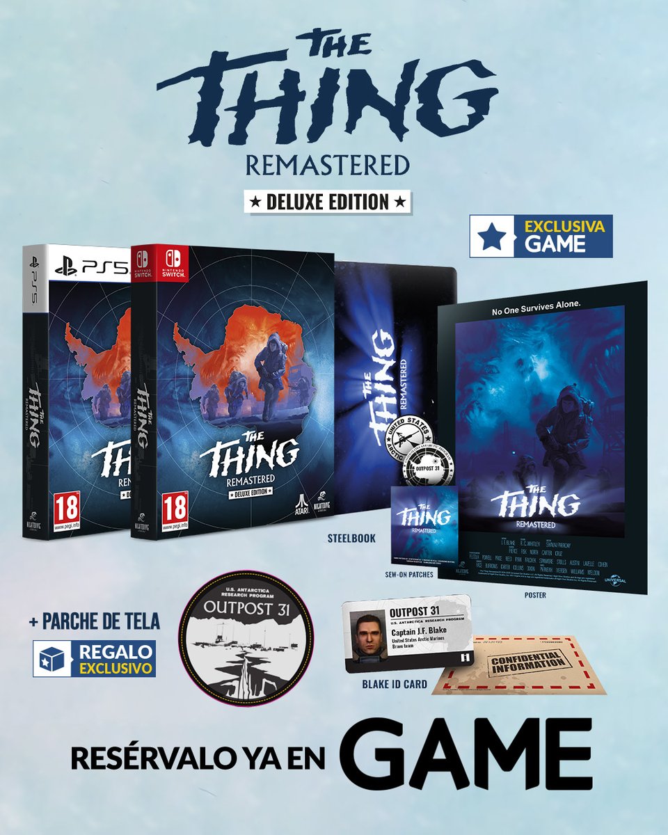 VideojuegosGAME's tweet photo. La Cosa está que arde.
Pinta bien La Cosa.
La Cosa promete.
¡La Cosa ESTÁ PARA RESERVAR EN GAME!

Podemos seguir así todo el día, pero lo importante es que ya puedes reservar La Cosa con un parche de tela exclusivo de regalo en GAME. 🎁
https://t.co/cQz16VnPT2 https://t.co/BaOtz4UM4v