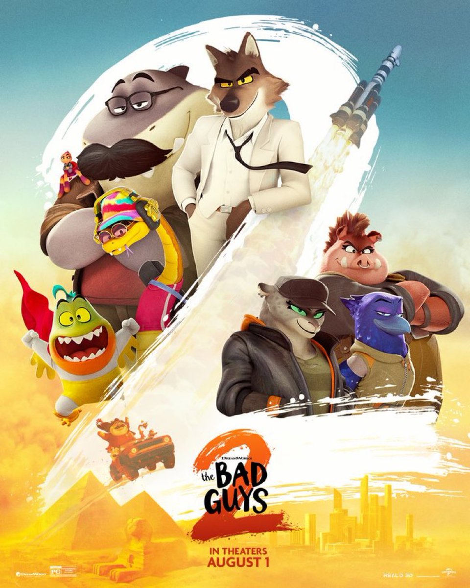 MovieboxHQ's tweet photo. New poster for ‘THE BAD GUYS 2’

In theaters on August 1. https://t.co/8qG7WsnTVO