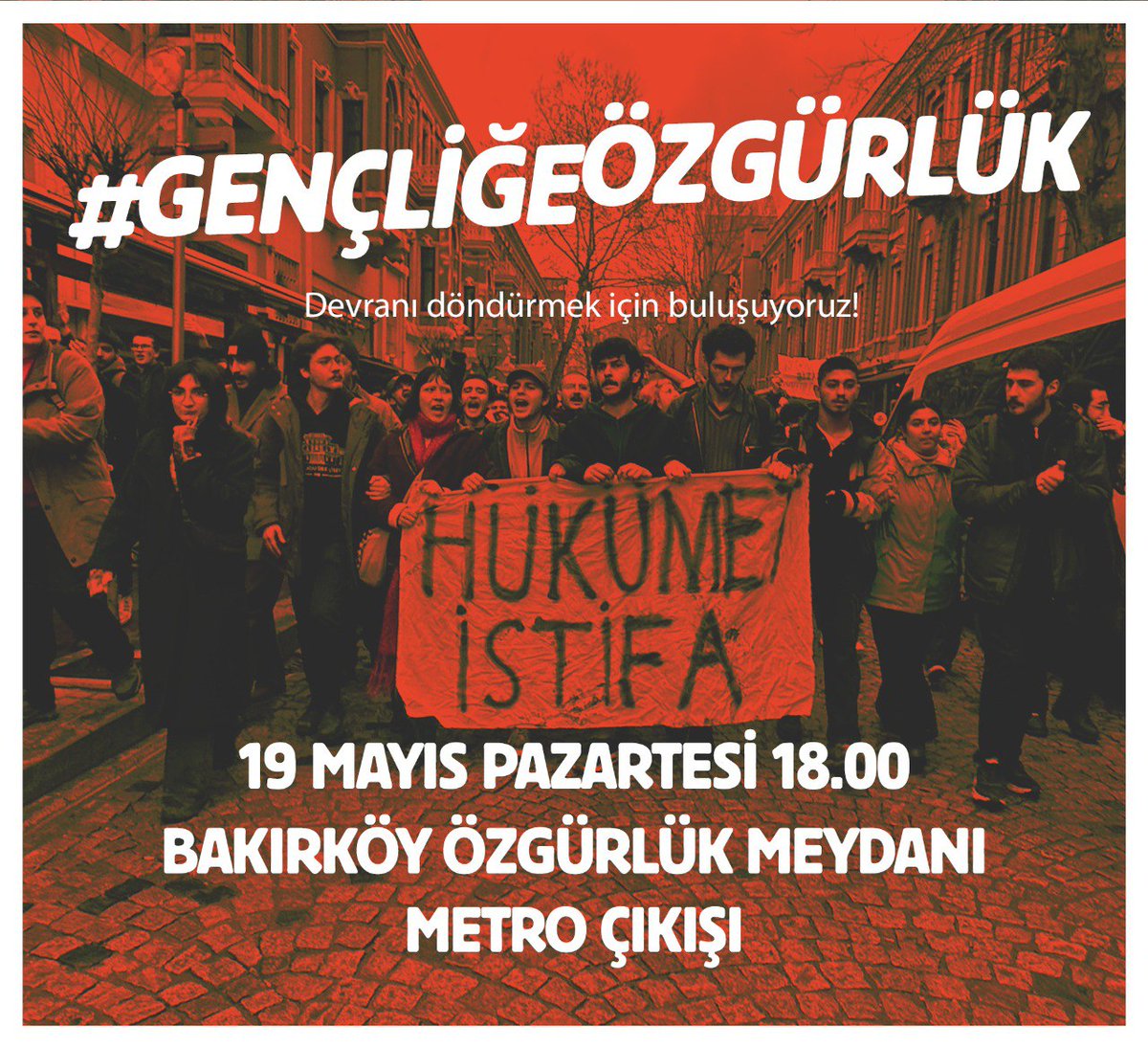 DGDernekleri7's tweet image. ✊🏻 Özgürlüğümüz için ayaktayız: Bu devranı döndürmek için sokağa!
⚡ Tüm tutuklu arkadaşlarımızı almak için 19 Mayıs'ta Özgürlük Buluşması'ndayız!
#GençliğeÖzgürlükiçin