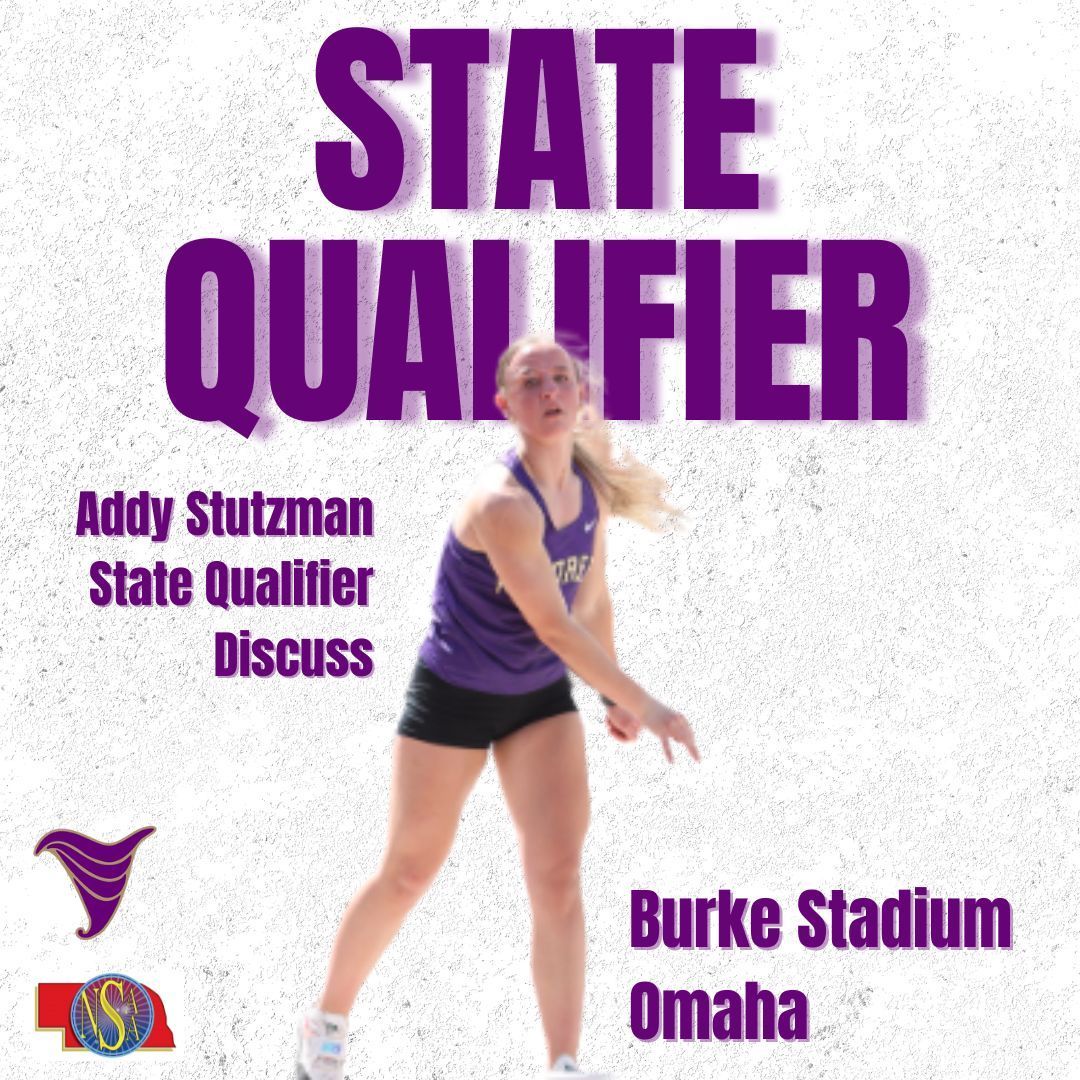 Accompanying her sister down to Burke is Junior Addy Stutzman! She qualified in the discus with a toss of 122'3" and will go in with the 12th best mark! Good luck Addy!